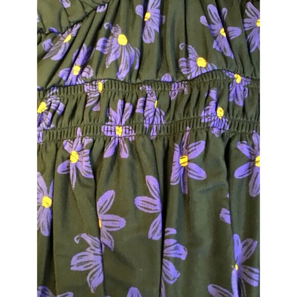 Ava & Viv floral frilly V-Neck lined Short Sleeve Shirt Sz 3X Black NWT - Picture 6 of 9